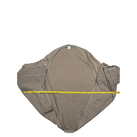 Soft Surroundings Linen Blend Beige Open Front Cardigan Sweaters Size Large - Picture 7 of 8